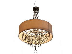 White Drum Chandelier with Rings